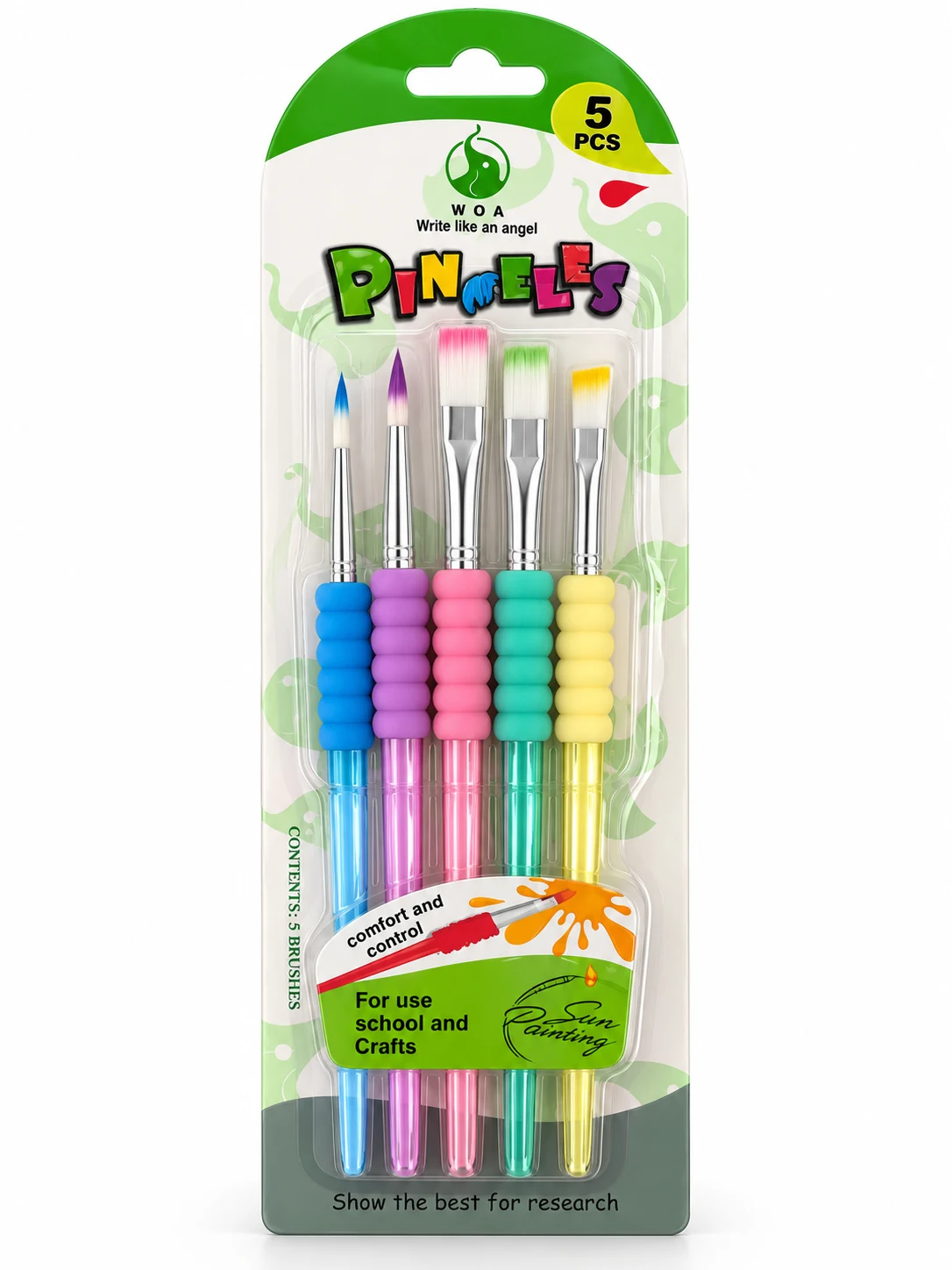 PINCELES SOFT SÜNGERLİ 5'Lİ RENKLİ FIRÇA SETİ / 60 / 480 - YS-B11205